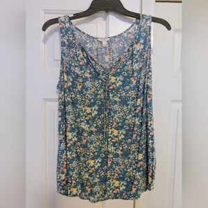 Sonoma Sleeveless Floral V-Neck Top